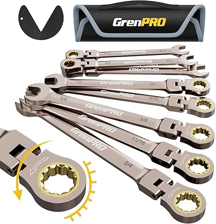 GrenPRO 9-Piece SAE Flex-Head Ratcheting Wrench Set