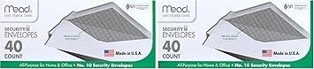 Mead Security Tinted #10 Envelopes, 2-Pack