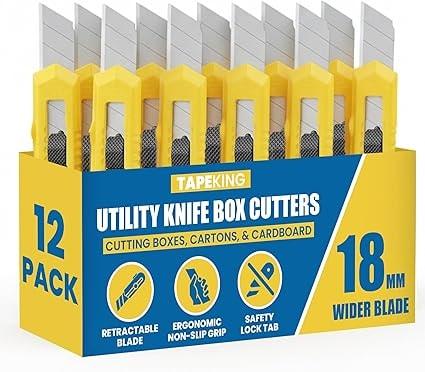 Tape King 12-Pack 18mm Retractable Utility Knife Set