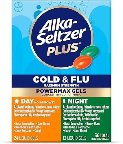 Alka-Seltzer Plus Day & Night Maximum Strength Powermax Gels, 36 Count