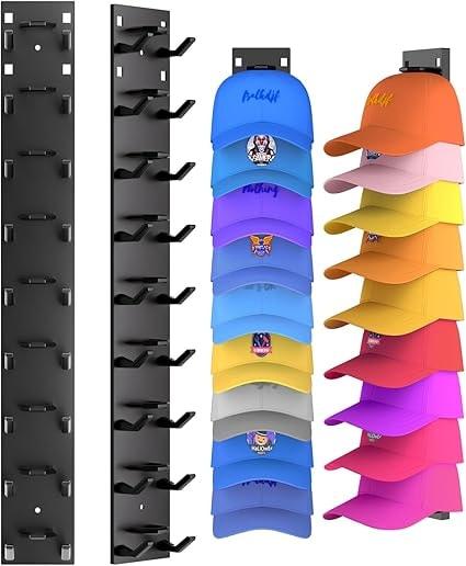 Eanyiikick 2-Pack Wall-Mounted Baseball Cap Organizer