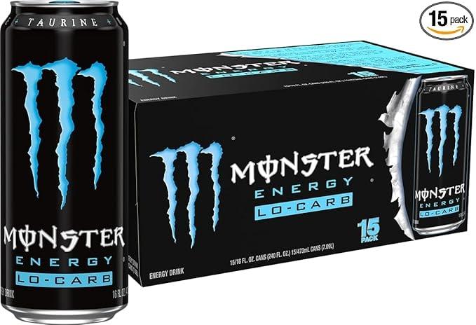 Monster Lo-Carb Energy Drink 16 Ounce (15 Pack)
