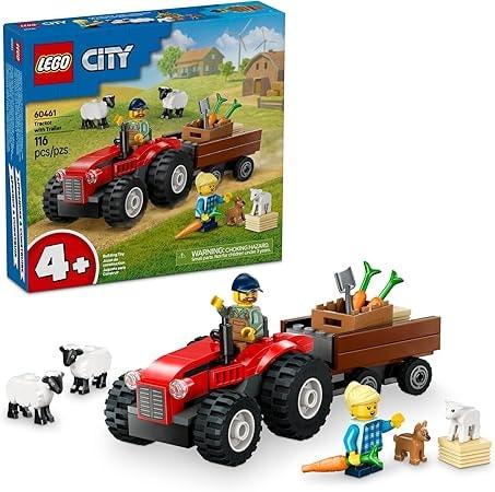 LEGO City Red Farm Tractor with Trailer & Sheep Set