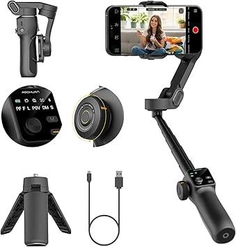 AOCHUAN V8 3-Axis Gimbal Stabilizer with Extension Rod for Smartphone