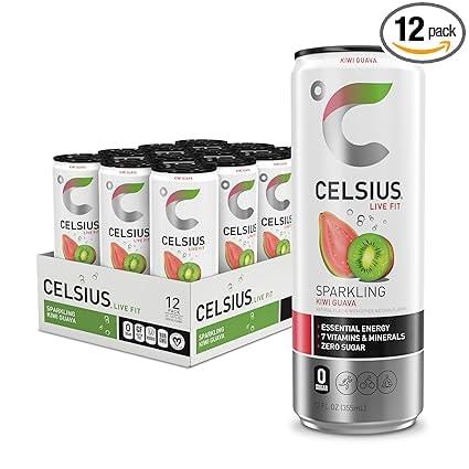 CELSIUS Sparkling Kiwi Guava Energy Drink 12 Fl Oz Pack of 12