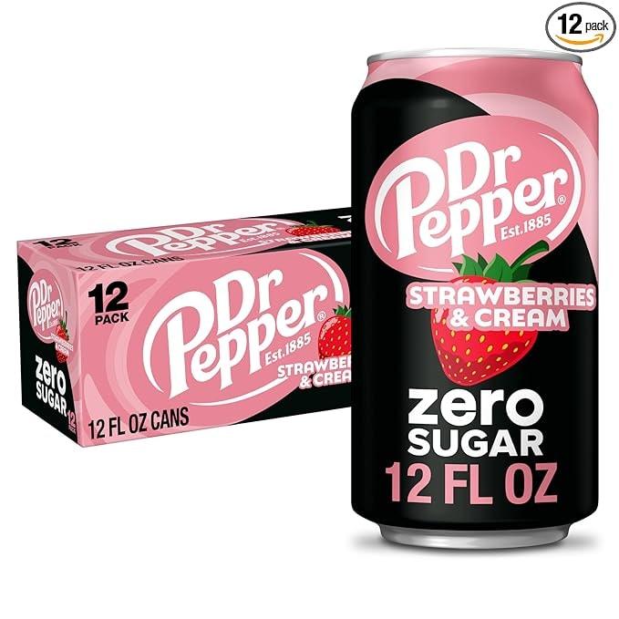Dr Pepper Zero Strawberries and Cream Soda - Image 1