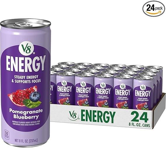V8 Energy Drink, Pomegranate Blueberry, 8-Oz Cans (24-Pack)