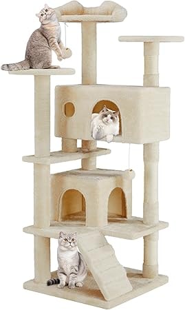 Aidoly 54" Multi-Level Cat Tower Beige