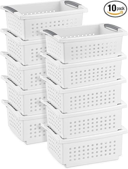 Sterilite 10-Pack Medium Stacking Basket - Image 1
