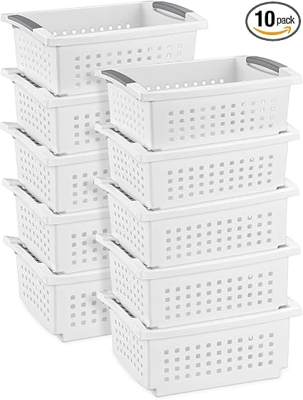 Sterilite 10-Pack Medium Stacking Basket