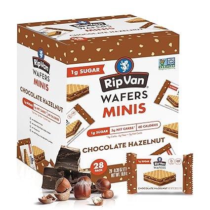 Rip Van Wafels Mini Wafer Cookies - Dark Chocolate or Chocolate Hazelnut