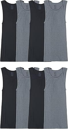Fruit of the Loom Men's 8-Pack Cotton Ribbed Tank Tops