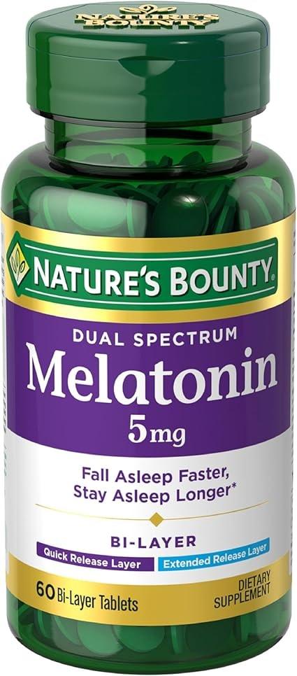 Nature's Bounty Melatonin 5mg Dual Spectrum Bi-Layer Tablets