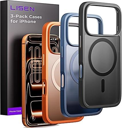 LISEN MagSafe Phone Case 3-Pack for iPhone 17 Pro/Pro Max