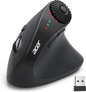 Acer Ergonomic Wireless Mouse with Side Scroll Wheel and 4000 DPI
