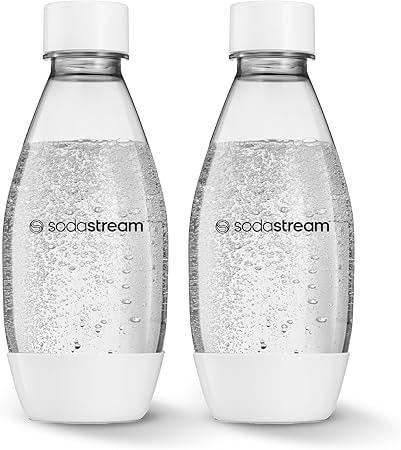 SodaStream 0.5L Slim Dishwasher Safe Bottles (White, 2-Pack)