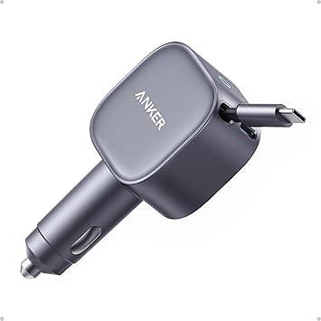 Anker 75W Retractable USB-C Car Charger with Dual Port Output