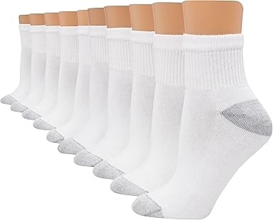 Hanes Women's Cushioned Moisture-Wicking Ankle Socks (10-Pairs)