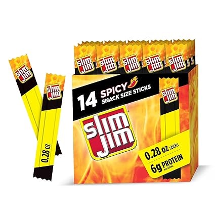 Slim Jim Spicy Smoked Meat Sticks, 14-Count