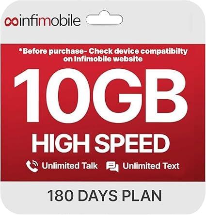 Infimobile 6-Month Prepaid Plan with 10GB Data
