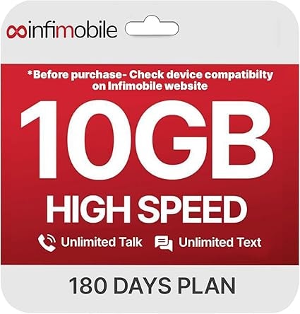 Infimobile 6-Month Prepaid Plan with 10GB Data