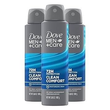 Dove Men+Care Clean Comfort Dry Spray Antiperspirant Deodorant, 3.8 Oz (3-Count)