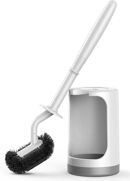 HAMITOR Curved Toilet Bowl Brush Holder Set