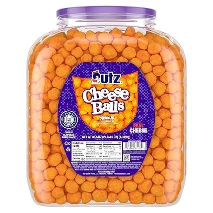 Utz Cheddar Cheese Balls Barrel - 36.5 Oz