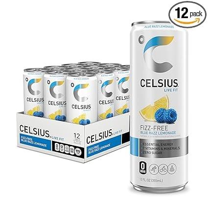CELSIUS Fizz Free Blue Razz Lemonade Energy Drink 12 Pack