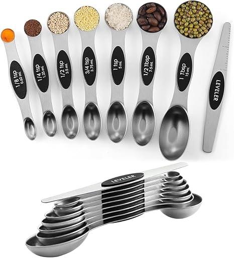 ChefAide Stainless Steel Magnetic Measuring Spoons Set