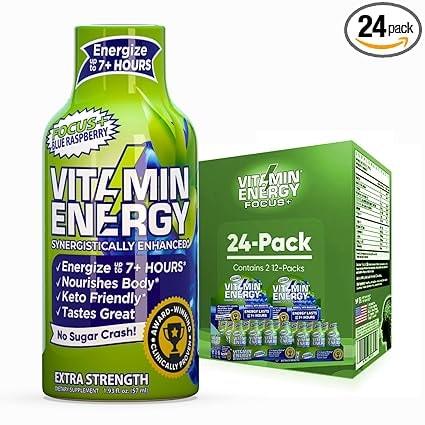 Vitamin Energy Focus+ Extra Strength Energy Shot Blue Raspberry