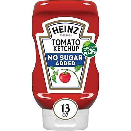 Heinz Tomato Ketchup, No Sugar Added, 13 Oz