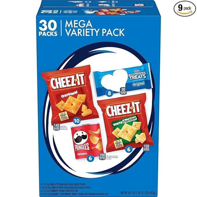 Kellogg's Cheez-It, Pringles & Rice Krispies Treats Variety Pack