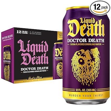 Liquid Death Doctor Death Sparkling Water 12 Pack