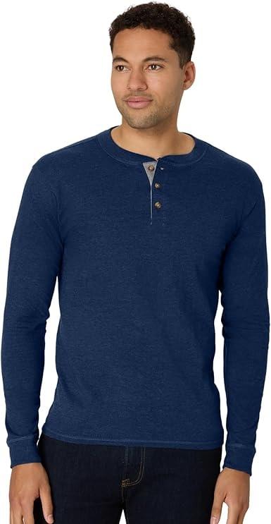 Hanes Men's Beefy-T Cotton Long Sleeve Henley Shirt