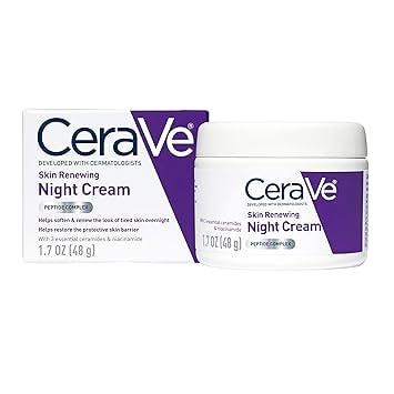 CeraVe Skin Renewing Night Cream Face Moisturizer, 1.7 Oz
