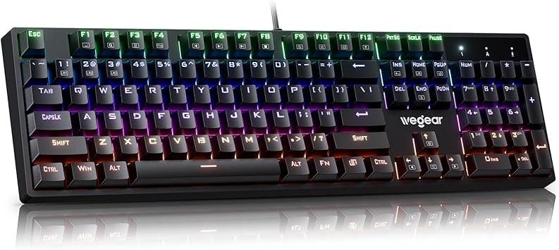 wegear Mechanical Gaming Keyboard with Blue Switches and RGB Backlighting