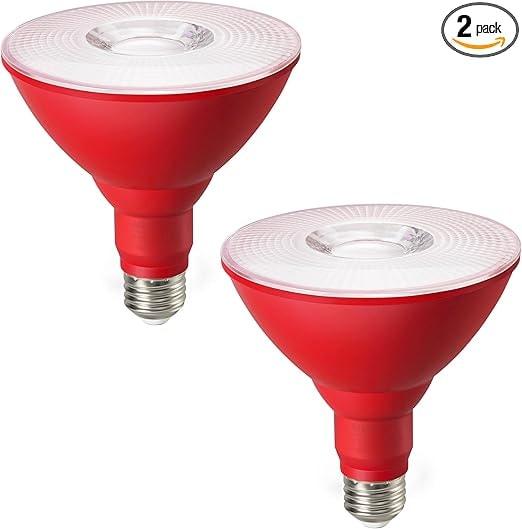 EDISHINE PAR38 Red LED Flood Light Bulb 18W E26 Base