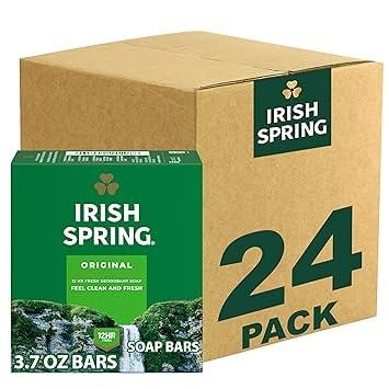 Irish Spring Original Deodorant Bar Soap 3.7 Ounce 24 Count