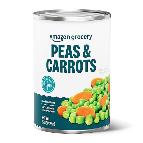 Amazon Grocery Canned Peas and Carrots, 15 Oz