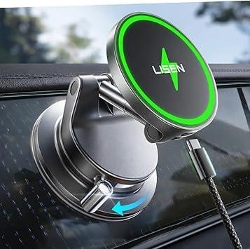 LISEN 15W MagSafe Magnetic Wireless Car Mount Charger