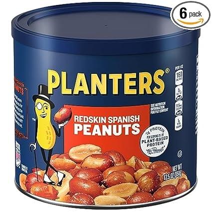 PLANTERS Redskin Spanish Peanuts Roasted Salted 12.5 oz Jar