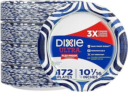 Dixie Ultra Heavy Duty Paper Plates, 172 Count