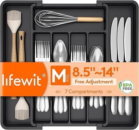 Lifewit Expandable Utensil Drawer Organizer