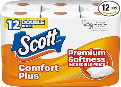 Scott ComfortPlus 1-Ply Double Toilet Paper Rolls - 3 Pack