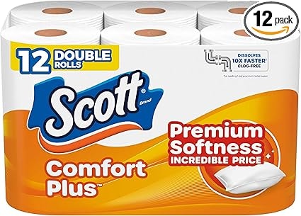 Scott ComfortPlus 1-Ply Double Toilet Paper Rolls - 3 Pack
