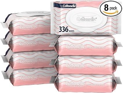 Cottonelle Fragrance Free Flushable Wet Wipes, 42 Count