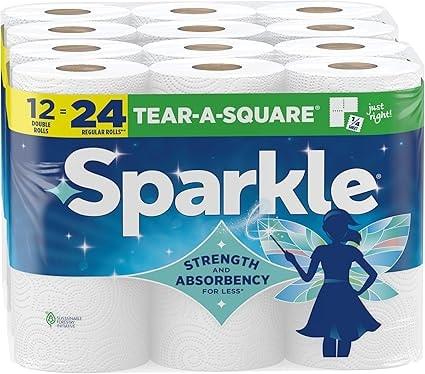 Sparkle Tear-A-Square 2-Ply Paper Towels - Double Rolls