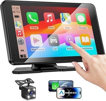 Bokilino 7" HD Portable Car Stereo with Wireless CarPlay