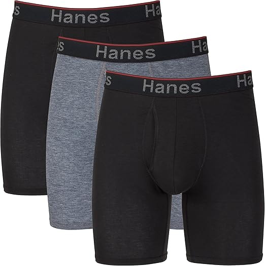 Hanes Men's Total Support Pouch Boxer Briefs (3-Pack)